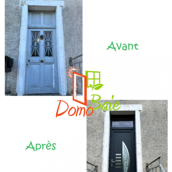 Porte d’entrée en aluminium et PVC