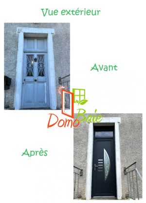 Porte d’entrée en aluminium et PVC